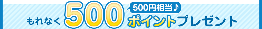 もれなく500ポイントプレゼント